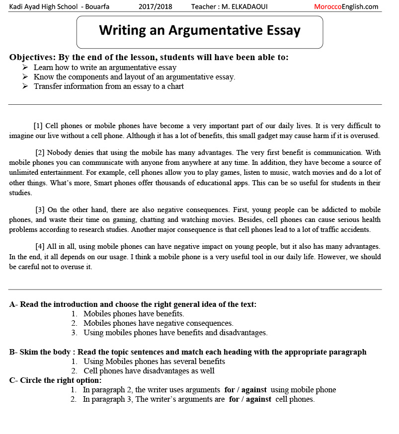 esl argumentative essay